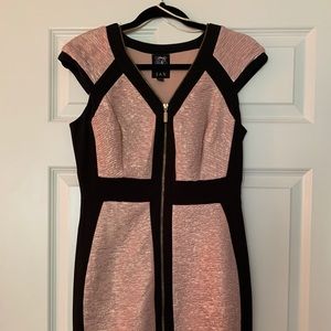 Jax rose-gold black body con Dress